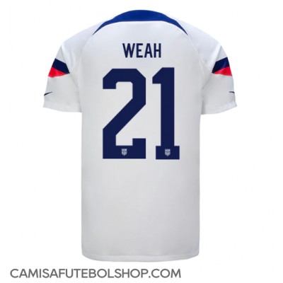 Camisa de time de futebol Estados Unidos Timothy Weah #21 Replicas 1º Equipamento Mundo 2022 Manga Curta